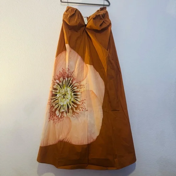 Significant Other Shiloh Strapless Floral Maxi Dress Size 12 Tangerine Rose - Picture 6 of 16